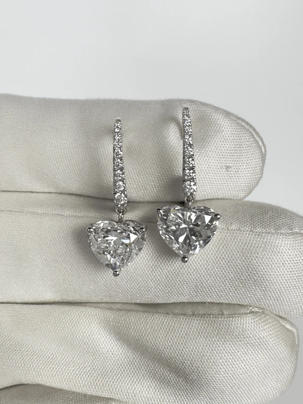 Earrings without a brand HEART DIAMOND 2.02 - 2.01 CT D/VVS2-VS1 EARRINGS (GIA) 2.02-2.01d 4