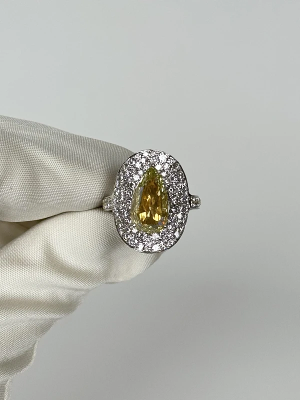 Earrings without a brand КОЛЬЦО С БРИЛЛИАНТАМИ 3.10 СТ FANCY YELLOW/VS NNFY3.10CT1211 2