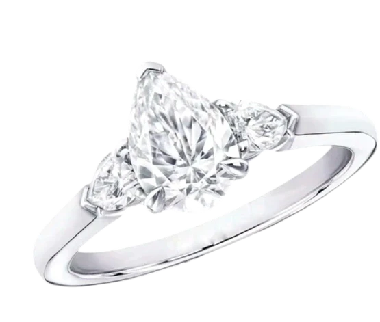Earrings without a brand PEAR 1.00 CT E/VS1 DIAMOND RING (GIA) 151432 1