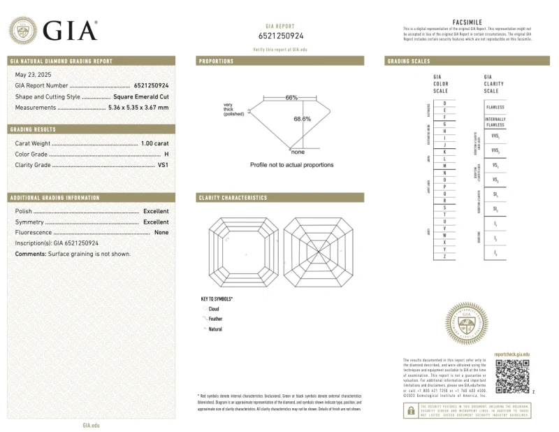 Earrings without a brand ASSCHER DIAMOND 1.00-1.00 CT H/VS1 EARRINGS (GIA) as1.00-1.00ct H/VS1 3