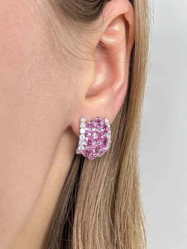 ADLER. PINK SAPPHIRE AND DIAMONDS EARRINGS AE1123 2