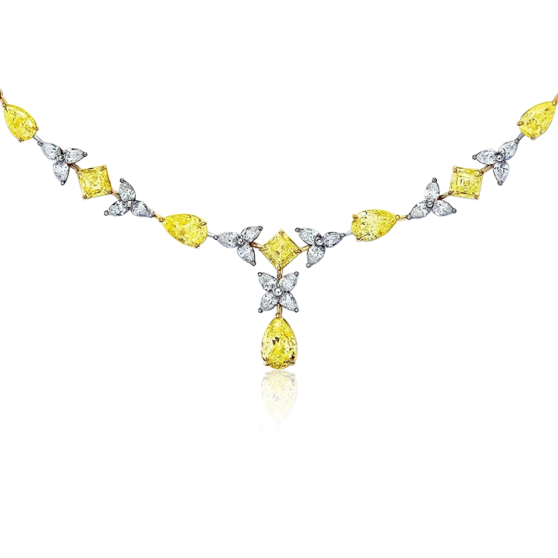 LIGHT YELLOW DIAMOND NECKLACE 36.57 CT