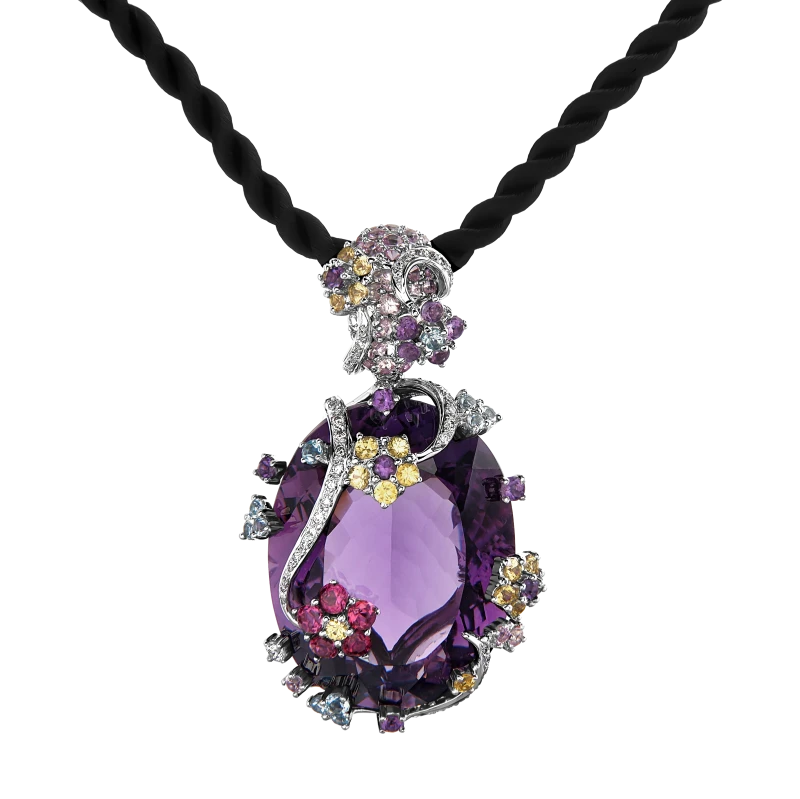 Earrings without a brand Amethyst & Multicolor sapphire set NN963123 2