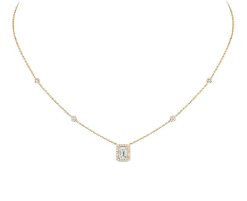 Joy emerald-cut diamond necklace