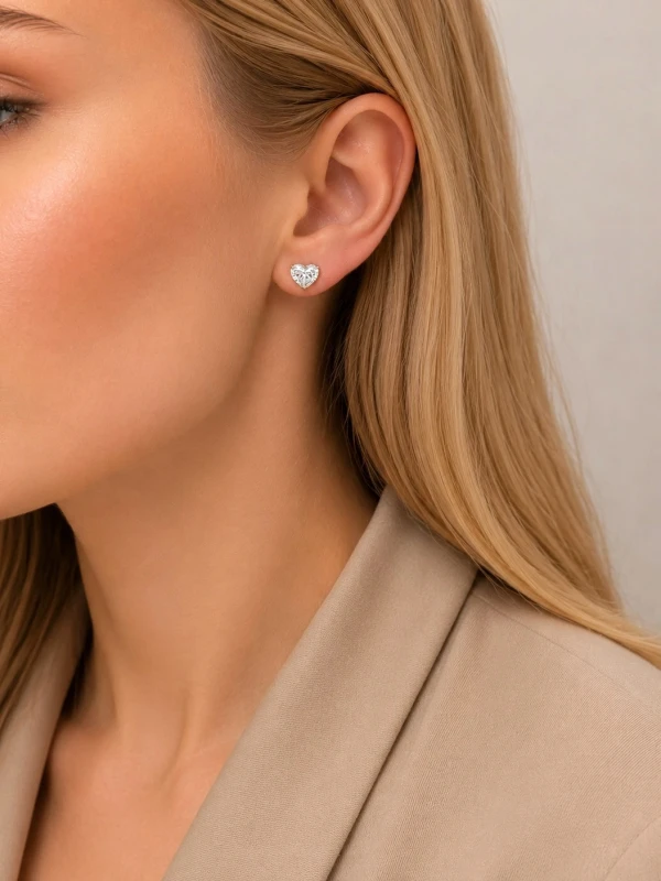 Earrings without a brand HEART DIAMOND 1.50-1.52 CT G/VS1 EARRINGS (GIA) NN1.50-1.52CT G/VS1 2