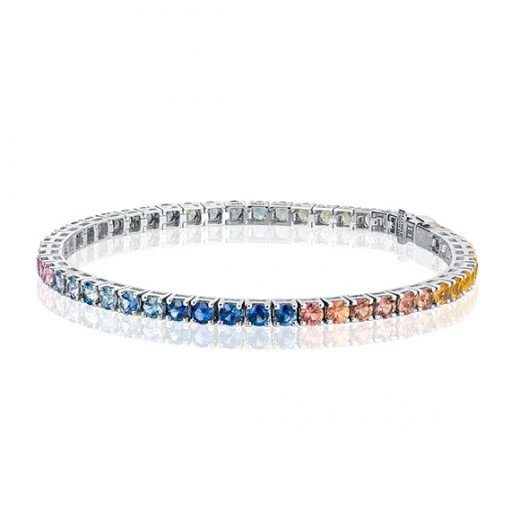 MULTICOLOR SAPPHIRE 8.81 CT BRACELET (SIZE 17)