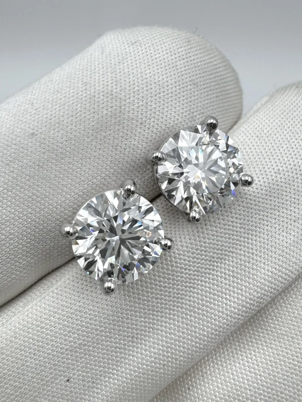 Tiffany & Co ROUND DIAMOND 2.01-2.01 CT G/SI1 EARRINGS TF2.01-2.01 G/SI1 4