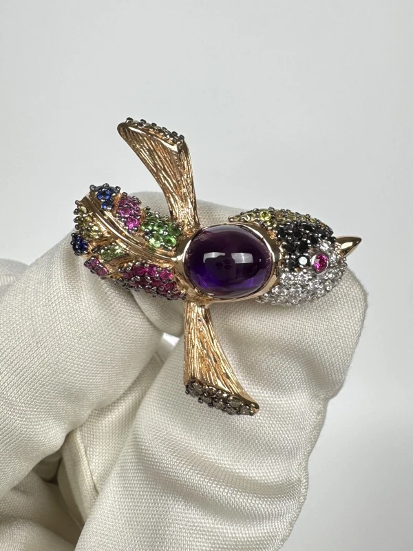 RalfDiamonds AMETHYST BIRD BROOCH RD082 3
