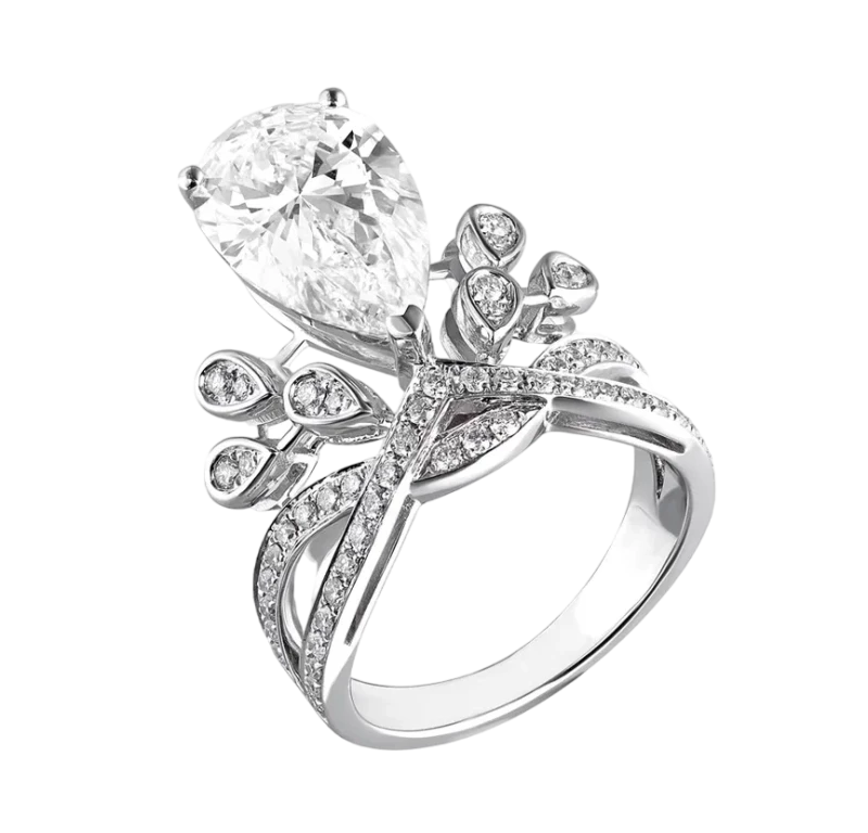 PEAR DIAMOND 3.00 D/SI2 CT RING (GIA)