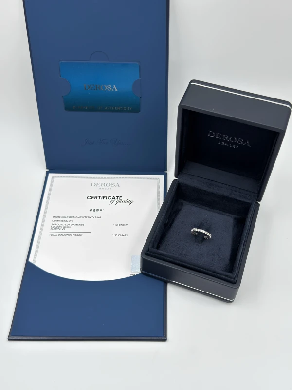 DeRosa ETERNITY ROUND DIAMOND 1.50 CT G-H/VS RING (SIZE 53) R551037 4