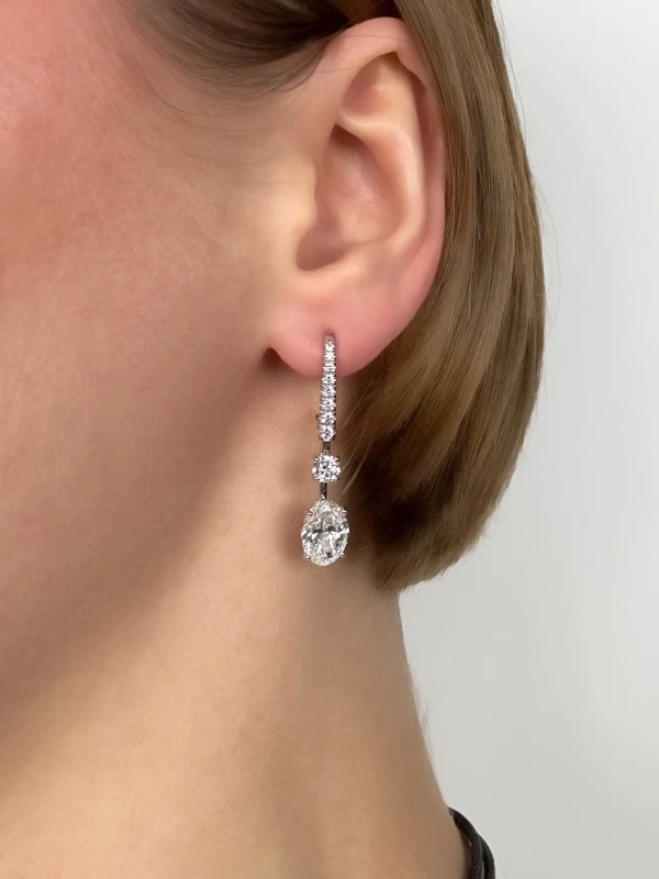 Earrings without a brand OVAL DIAMOND 2.50 - 2.51 CT D/VS1 EARRINGS (GIA) 2.50-2.51 2