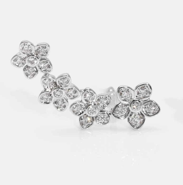 GRAFF Wild Flower Petite Pavé Diamond Ear Climbers RGE1896 2