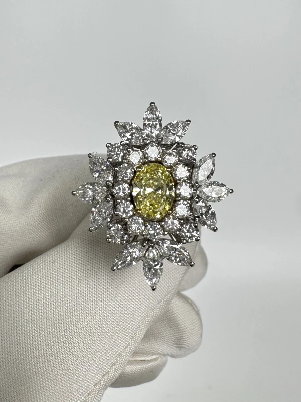 Arte Diore OVAL DIAMOND 1.54 CT FANCY YELLOW/VS1 (SIZE 54) NN1.54 2
