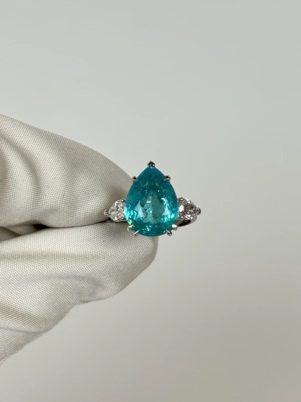 Earrings without a brand PARAIBA TOURMALINE 8.46 CT RING, MOZAMBIQUE ( GRS/GIA ) NN8.46 3