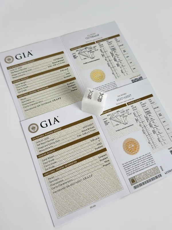 Graff Classic Butterfly Round Diamond 0.50 - 0.50 ct F/VS Earrings (GIA) RGE1891 4