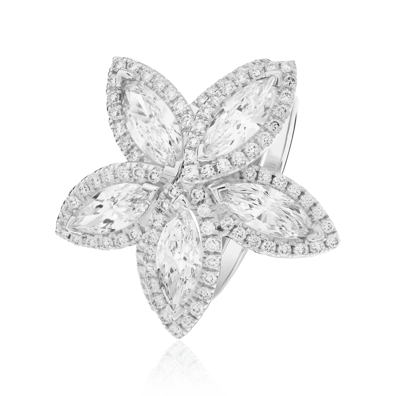 DIAMONDS 2.27 CT FLOWER RING (SIZE 54)