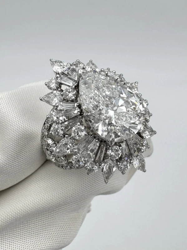 СЕРЬГИ NO NAME PEAR DIAMOND RING 4.50 ct D/VS2 GIA (SIZE 55) NN4.50ct D/VS2 GIA 3