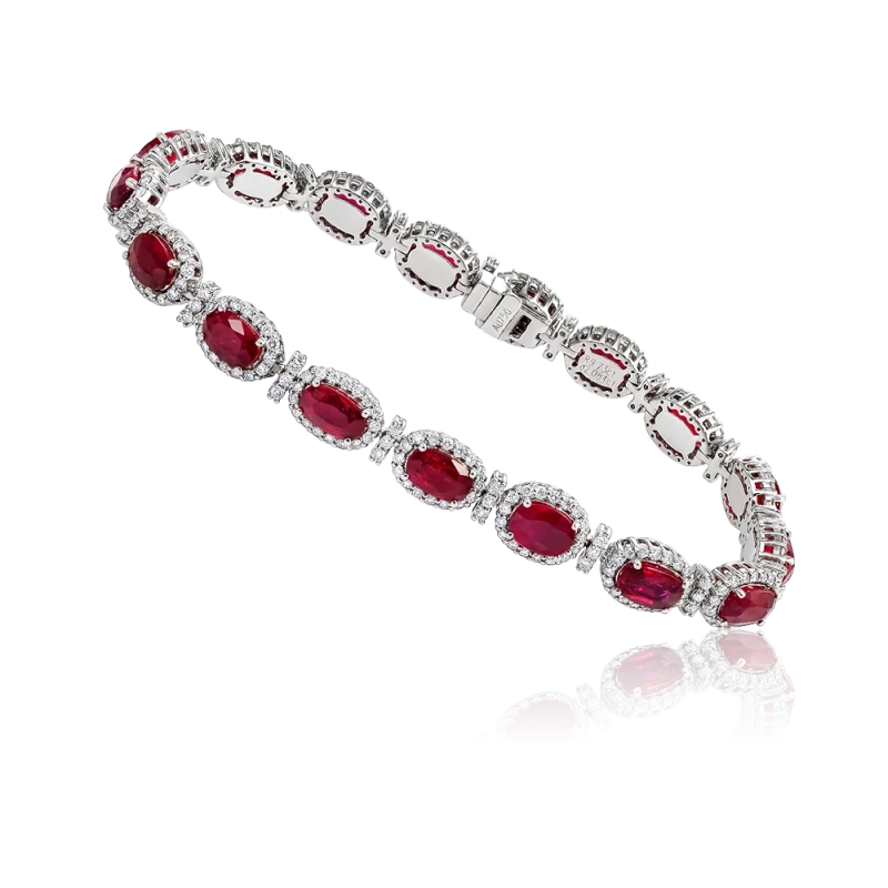 OVAL RUBY 9.73 CT BRACELET (GIA)