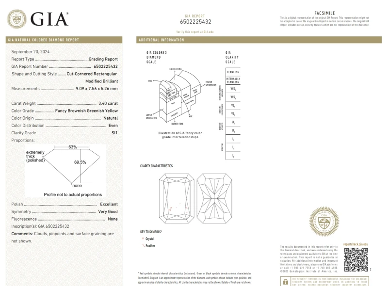 Earrings without a brand С БРИЛЛИАНТОМ 3.40 CT FBGY/SI1 3.40 CT 2