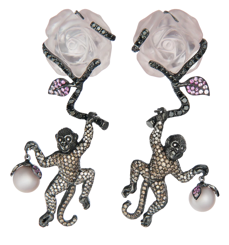 LYDIA COURTEILLE JEWELRY  MONKEY EARRING 552084 1