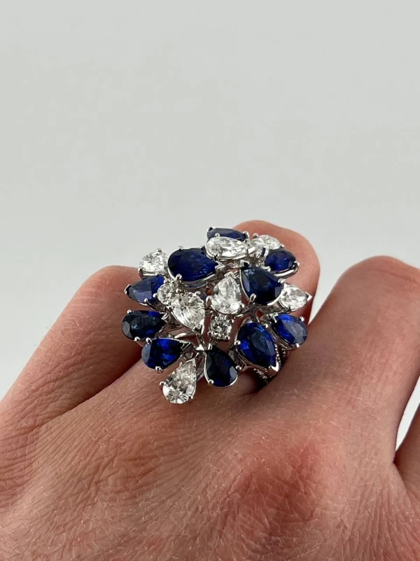 Leo Pizzo White gold sapphire and diamond 8.20 ct 2