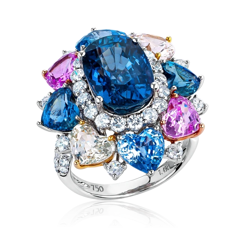 OVAL SAPPHIRE 7.49 CT RING