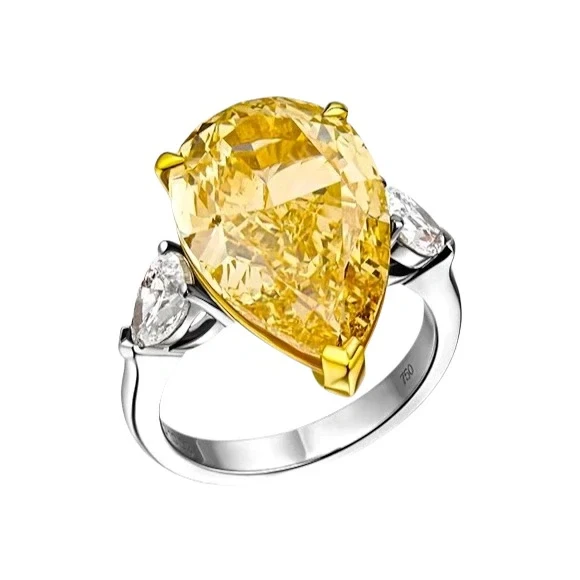 Bazel PEAR DIAMOND 10.02 CT FANCY YELLOW/VS2 RING B10.02CT FY/VS2 1