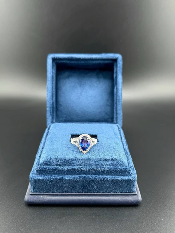 Earrings without a brand КОЛЬЦО С САПФИРОМ 3.62 СТ BLUE, SRI LANKA 3.62 CT 2