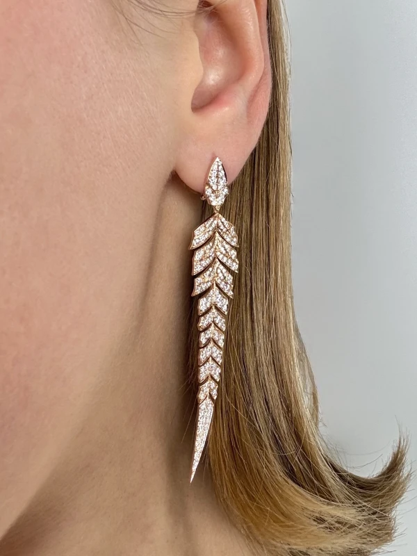 STEPHEN WEBSTER TAIL FEATHER LONG DROP EARRINGS WE0924 2