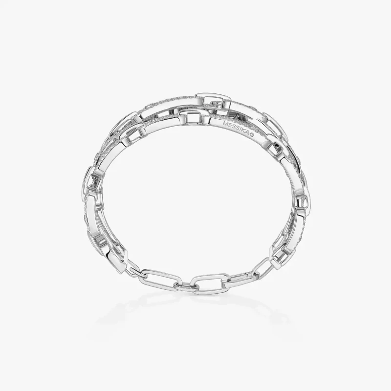MESSIKA Manchette 3 rangs Move Link Bracelet, White Gold ( SIZE M) 13512-WG-M 3