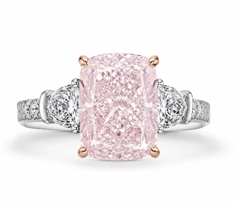 CUSHION DIAMOND 5.02 CT FANCY INTENSE PURPLISH PINK*/VS2 RING (GIA)