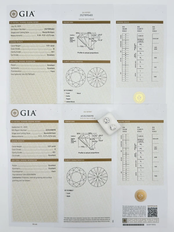 Earrings without a brand СЕРЬГИ-ПУСЕТЫ С БРИЛЛИАНТАМИ 3.01-3.01 CT D-E/VS1 (GIA) EXEXEX NN3.01-3.01D-E 6