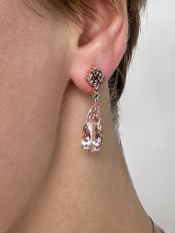 PIERO MILANO СЕРЬГИ С МОРГАНИТОМ 5.45 -5.45 СТ 111324JewelryNN 5
