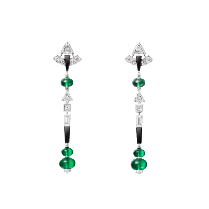 Cartier EN ÉQUILIBRE EARRINGS, EMERALD, PAVED H8001256 1