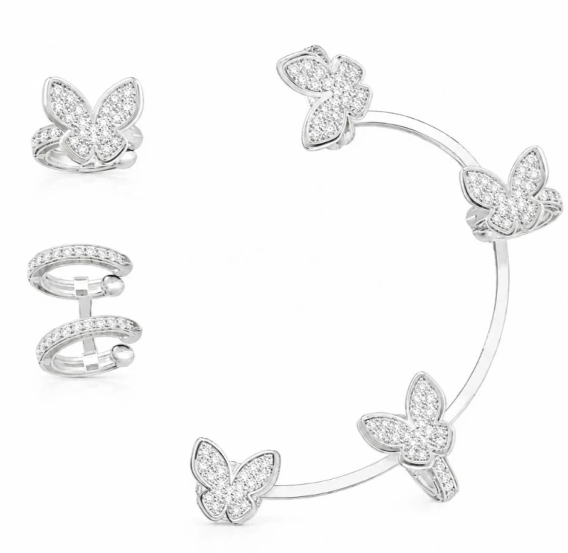 BUTTERFLY CUFF EARRINGS 0.78 CT