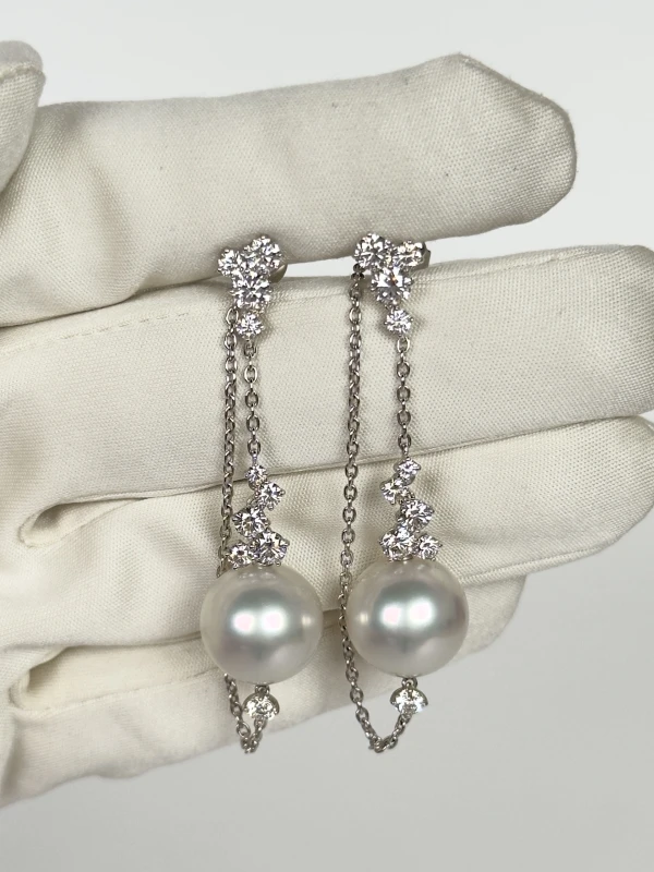 Mikimoto PEARL & DIAMOND EARRINGS ( Ø 13.42 mm) P2M86NDW 3