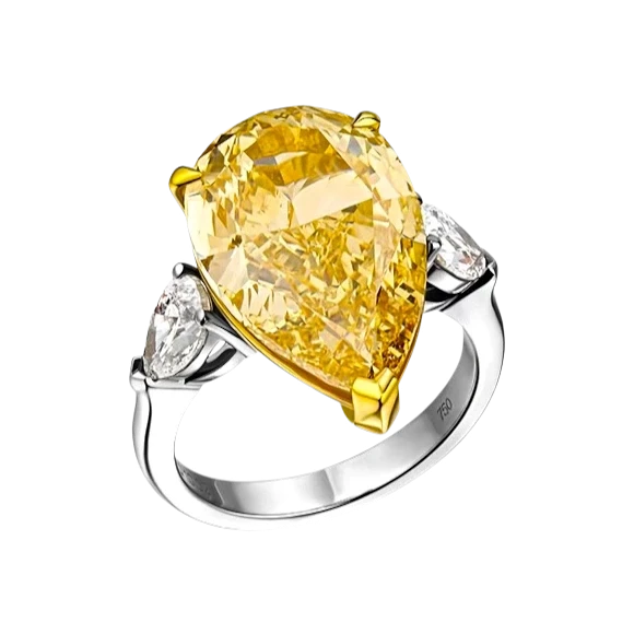 Earrings without a brand PEAR DIAMOND 7.63 CT FANCY YELLOW/VVS1 (GIA) nn7763ct FY/VVS1 1