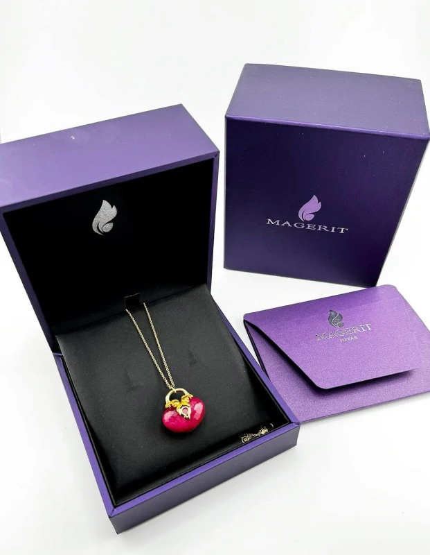 Magerit ETERNAL ENDLESS, RUBY AND QUARTZ HEART PENDANT ETERNAL ENDLESS 2