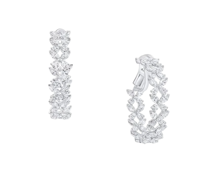 Classic Butterfly Diamond Hoop Earrings