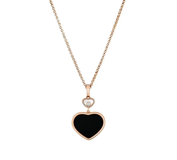 Chopard HAPPY HEARTS, ROSE GOLD, ONYX PENDANT 797482-1201