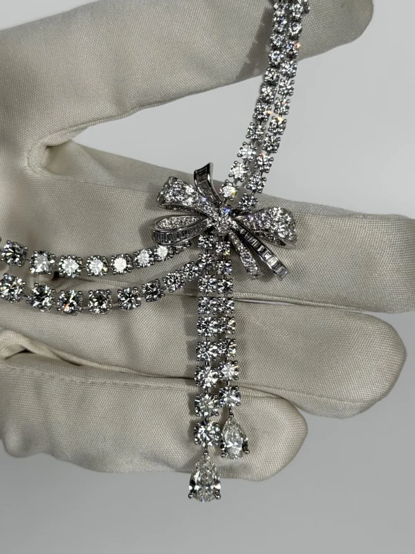Graff Graff Bow Double Strand Diamond Necklace RGN462 5
