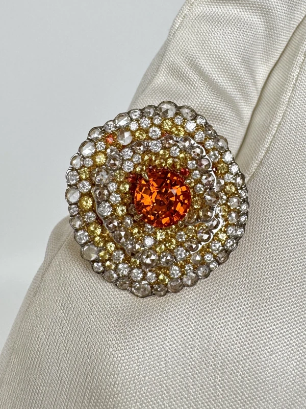 Earrings without a brand SPESSARTITE GARNET 2.20 CT RING (SIZE 53) NN2.20 CT 4