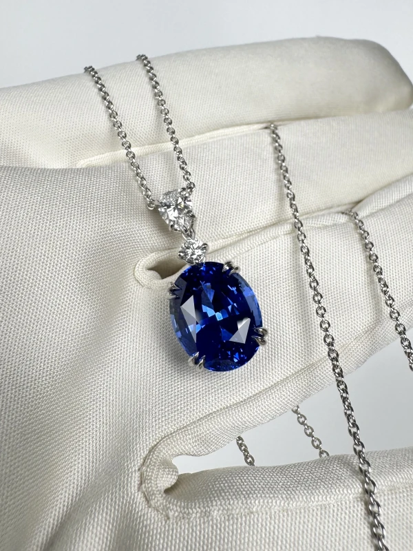 Harry Winston OVAL SAPPHIRE 9.05 CT BLUE NECKLACE (GIA) HW9.05 4