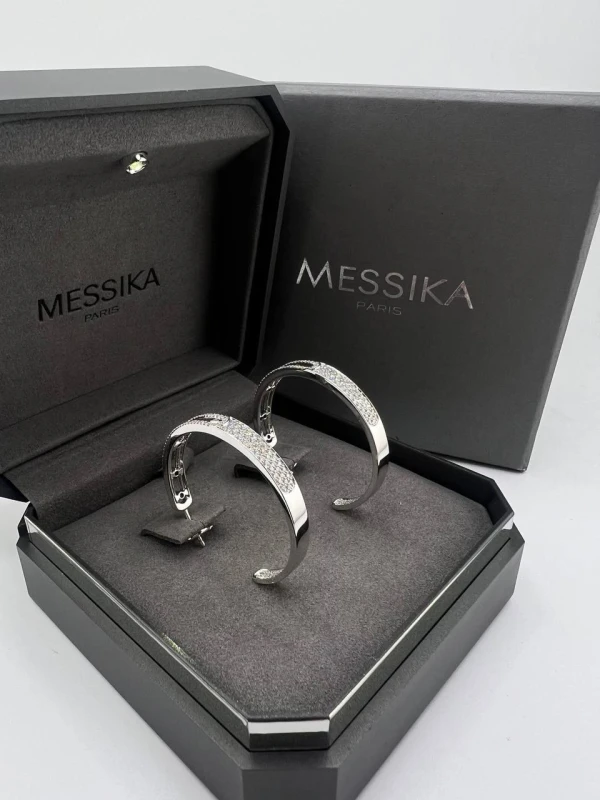 MESSIKA MOVE JOAILLERIE HOOP EARRINGS, WHITE GOLD 04710-WG 2
