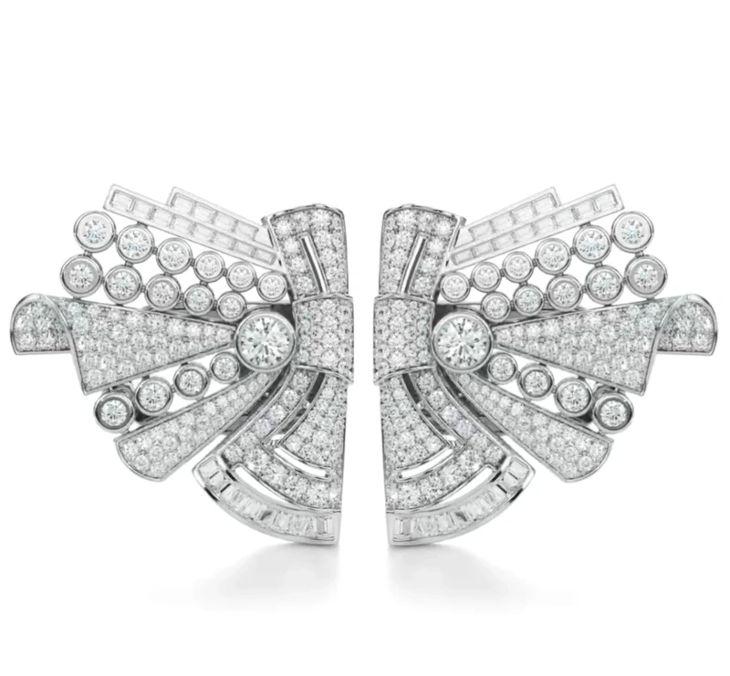 DIAMOND 8.52 CT CUFFLINKS - BROOCH (GIA)