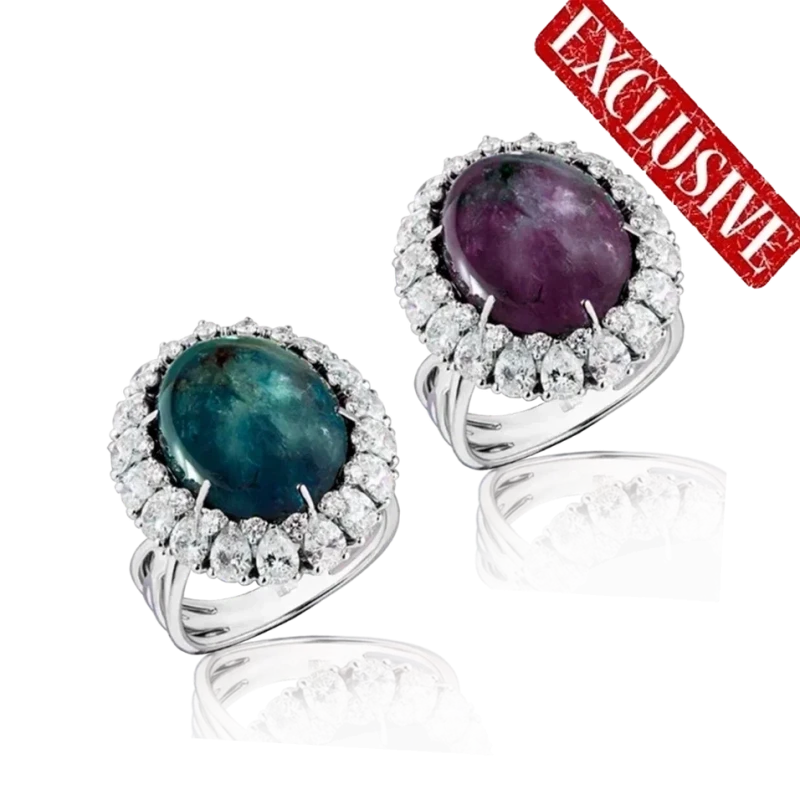 ALEXANDRITE 21.04 CT & DIAMOND RING  (GRS)