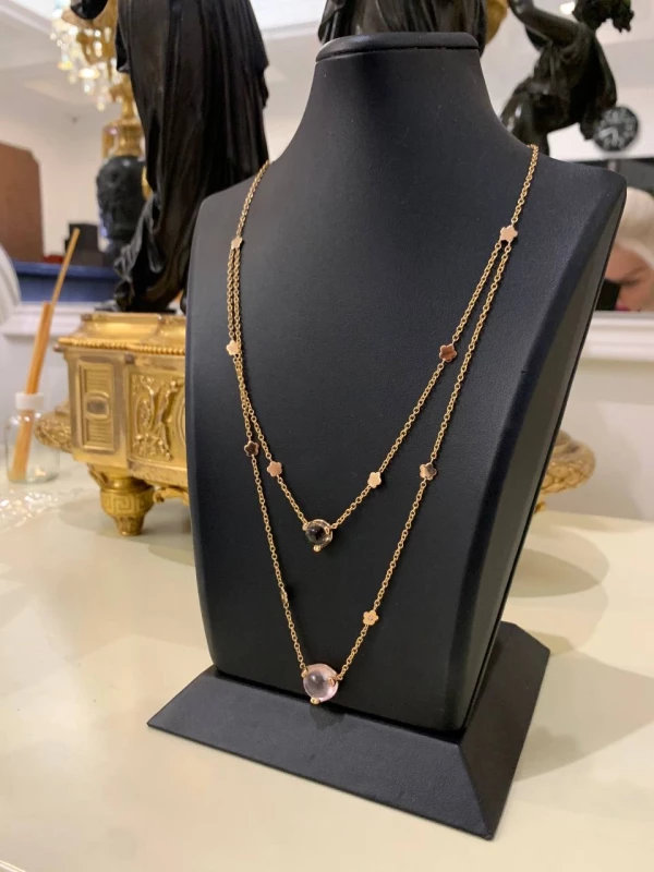 Pasquale Bruni SISSI, SMOKY AND ROSE QUARTZ NECKLACE, ROSE GOLD PB SISSI QUARTZ 7