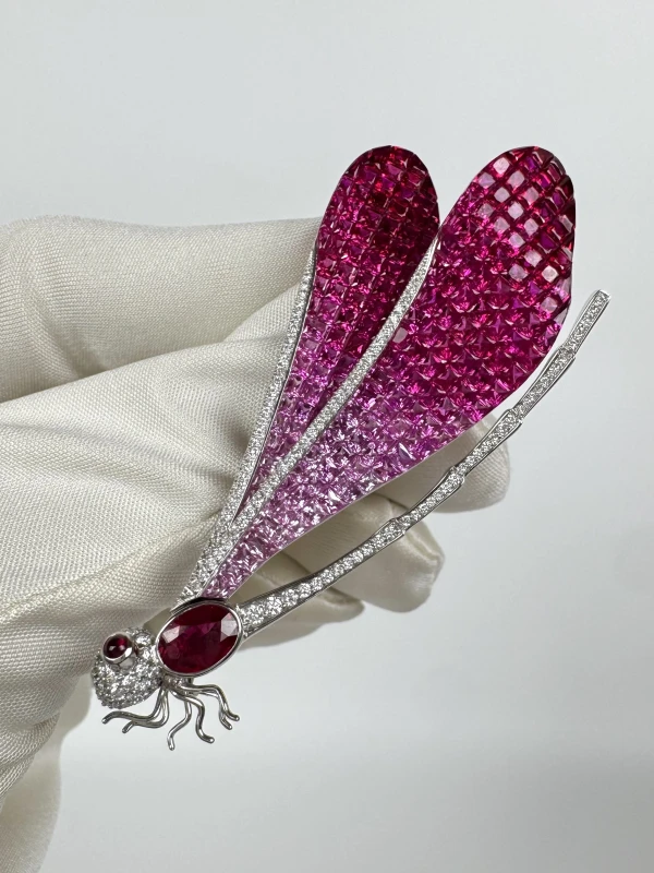 Earrings without a brand RUBY & PINK SAPPHIRE BROOCH NNBROOCH 4