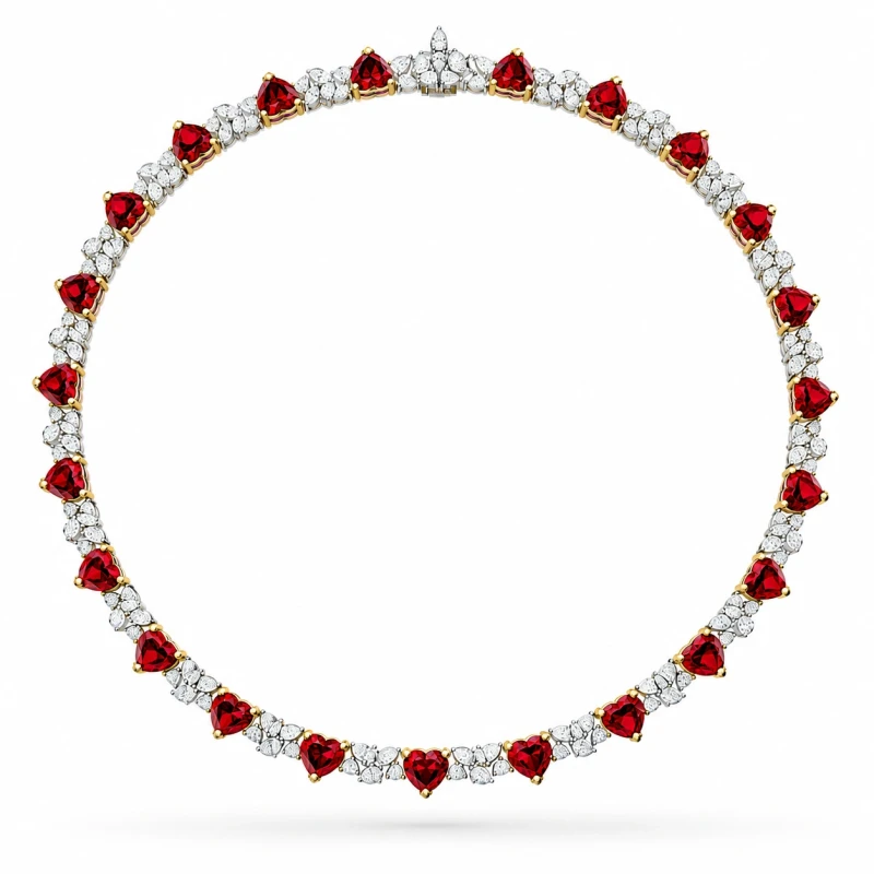 HEART RUBY 30.31 CT "PIGEON BLOOD" NECKLACE (GRS)