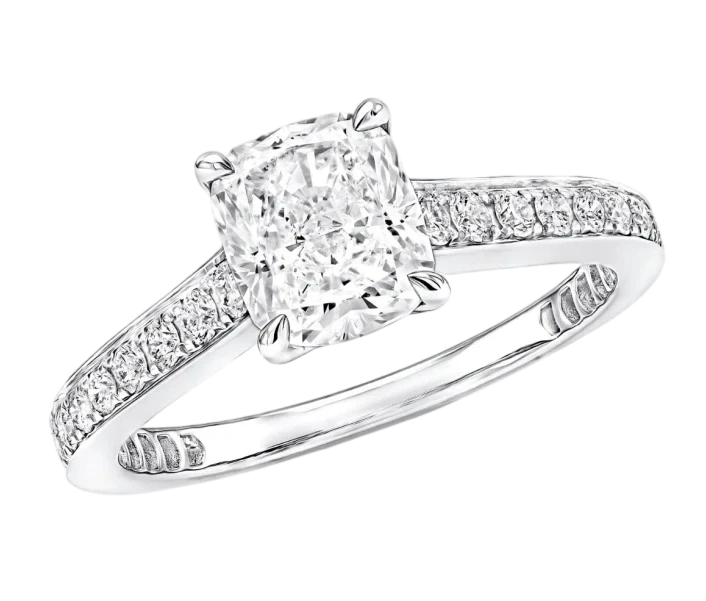 CUSHION DIAMOND 1.00 CT F/VS1 RING (GIA)